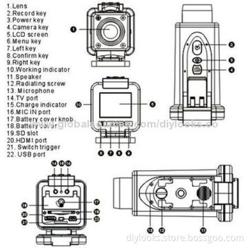 1.5 Inch TFT Screen Waterproof Sports Helmet Action HD 1080P Camera DVRNew
